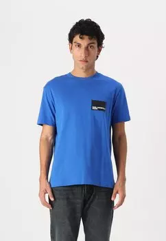 Футболка с принтом BOX LOGO TEE Karl Lagerfeld Jeans, синий