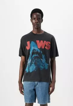 Футболка с принтом BOXY AMERICANA Hollister Co., черный