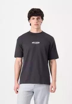 Футболка с принтом BOXY COOLING LOGO Hollister Co., темно-серый