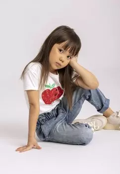 Футболка с принтом Boxy MINOTI, белый