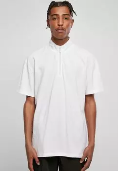 Футболка с принтом BOXY ZIP Urban Classics, цвет white