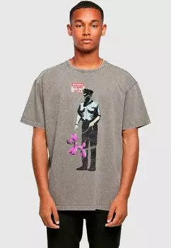 Футболка с принтом BRANDALISED -BALLOON DOG ACID WASHED Merchcode, темно-серый