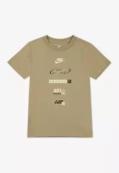 Футболка с принтом BRANDMARK STACK Nike Sportswear, бежевый