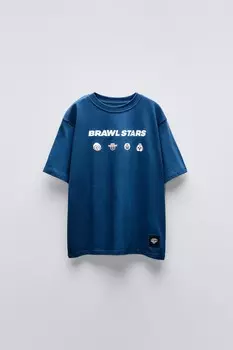 Футболка с принтом brawl stars supercell oy ZARA, синий