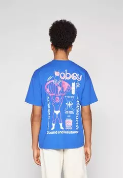 Футболка с принтом BREAK MENTAL BONDAGE UNISEX Obey Clothing, цвет surf blue
