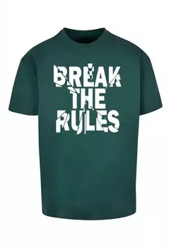 Футболка с принтом BREAK THE RULES 2 HEAVY OVERSIZE Merchcode, цвет bottlegreen