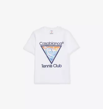 Футболка с принтом бренда теннисного клуба из хлопкового джерси 5-14 лет Casablanca, цвет tennis club icon