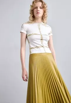 Футболка с принтом BREWER IN GRID TIE DYE Proenza Schouler White Label, разноцветный