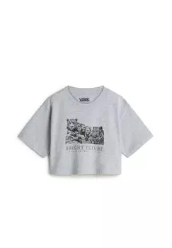 Футболка с принтом BRIGHT FUTURE RELAXED FIT CROP Vans, серый