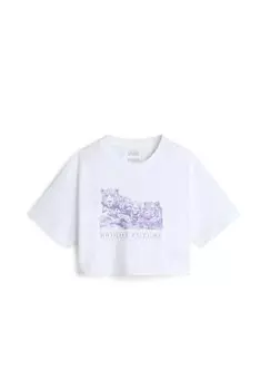 Футболка с принтом BRIGHT FUTURE RELAXED FIT CROP Vans, белый