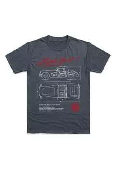 Футболка с принтом BRITISH MOTOR HERITAGE MG Henry Tiger, цвет Mottled Dark Grey