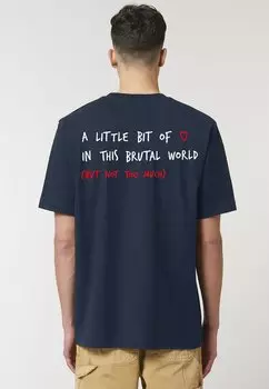 Футболка с принтом BRUTAL BACK HEAVYWEIGHT Mira Paris, темно-синий
