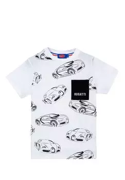Футболка с принтом bugatti, белый