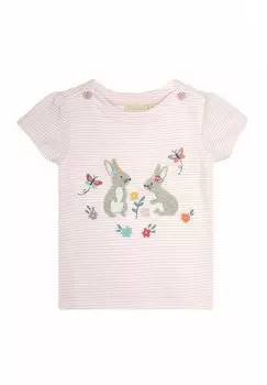 Футболка с принтом BUNNY APPLIQUE-REGULAR FIT JoJo Maman Bb, цвет pink bunny