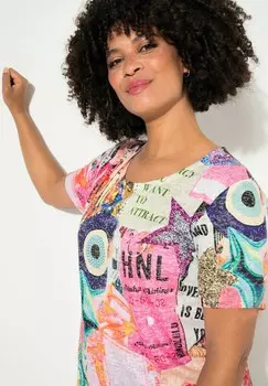 Футболка с принтом BUNTES RUNDHALS HALBARM Angel of Style, розовый