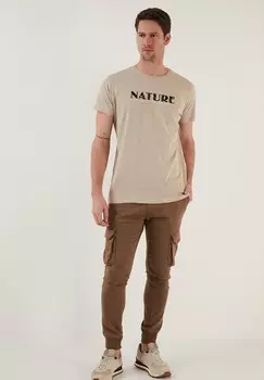 Футболка с принтом Buratti, бежевый