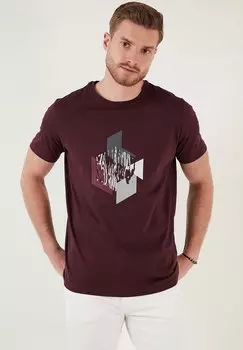 Футболка с принтом Buratti, бледно-розовый меланж