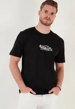 Футболка с принтом Buratti, черный