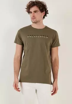 Футболка с принтом Buratti, цвет khaki