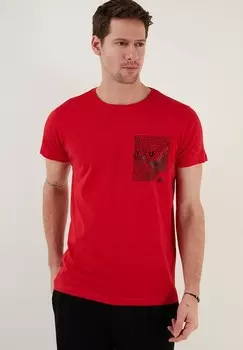 Футболка с принтом Buratti, красный