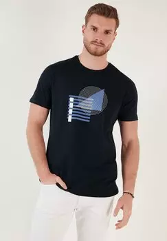 Футболка с принтом Buratti, темно-синий