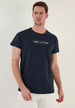 Футболка с принтом Buratti, темно-синий