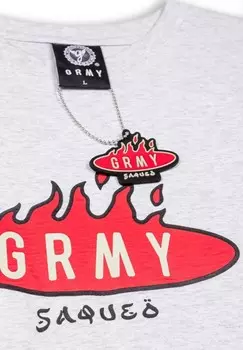 Футболка с принтом BURN FLAMES REGULAR Grimey, серый