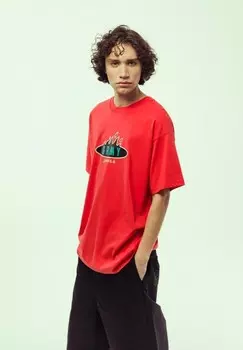 Футболка с принтом BURN IN FLAMES Grimey, красный
