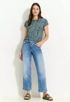 Футболка с принтом BURN-OUT MIT Cecil, зеленый