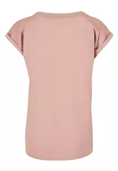 Футболка с принтом BUT FIRST COFFEE EXTENDED SHOULDER Merchcode, цвет Rose Gold-Coloured