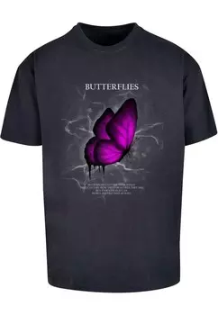 Футболка с принтом BUTTERFLIES HEAVY OVERSIZED Merchcode, синий