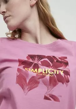 Футболка с принтом BYSANLA LEAF TSHIRT b.young, светло-розовый