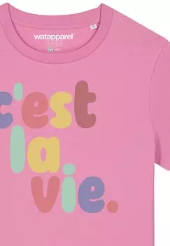 Футболка с принтом C EST LA VIE watapparel, светло-розовый