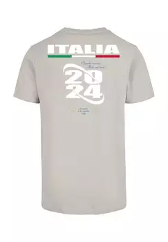 Футболка с принтом CALCIO Mister Tee, светло-серый