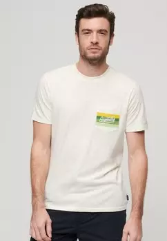 Футболка с принтом CALI STRIPED LOGO Superdry, белый