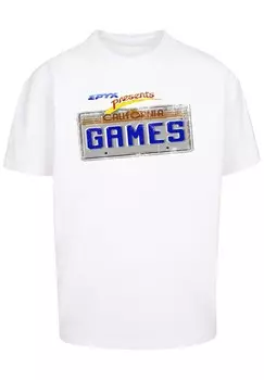 Футболка с принтом CALIFORNIA GAMES PLATE RETRO GAMING SEVENSQUARED F4NT4STIC, белый