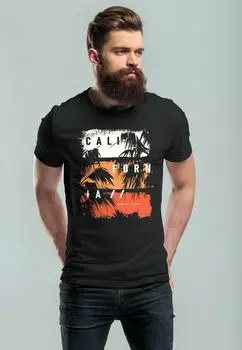 Футболка с принтом CALIFORNIA SCHRIFTZUG PALMEN PRINT AUFDRUCK Neverless, цвет schwarz