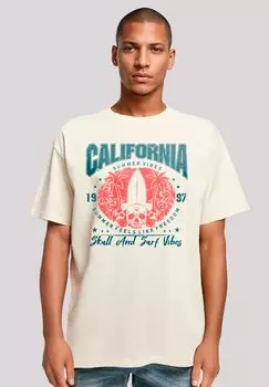 Футболка с принтом CALIFORNIA SKULL SUMMER VIBES F4NT4STIC, песочный