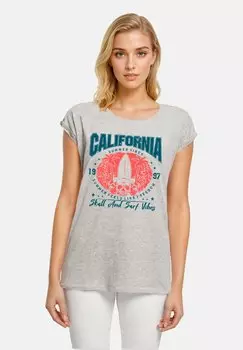 Футболка с принтом CALIFORNIA SKULL SUMMER VIBES F4NT4STIC, серый