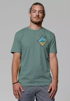 Футболка с принтом CALLING watapparel, темно-зеленый