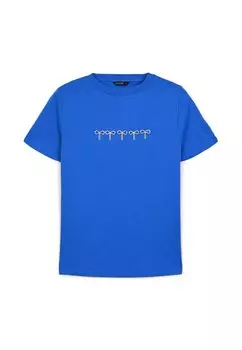 Футболка с принтом Calliope, флуоресцентный синий