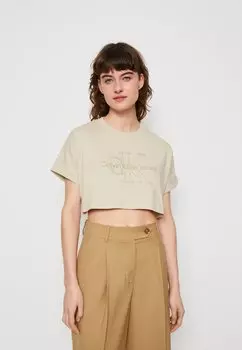 Футболка с принтом Calvin Klein Jeans, бежевый