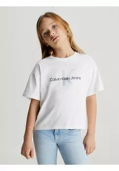 Футболка с принтом Calvin Klein Jeans, цвет bright white