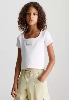Футболка с принтом Calvin Klein Jeans, цвет bright white