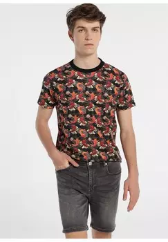 Футболка с принтом CAMISOLE FULL PRINT GEIKO KOMFORT Six Valves, черный