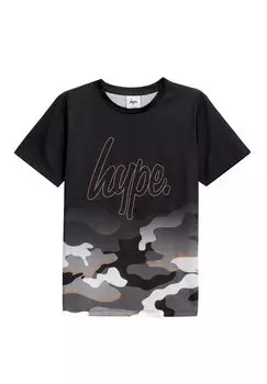Футболка с принтом CAMO FADE OUTLINE SCRIPT Hype, цвет black