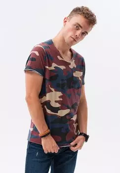 Футболка с принтом Camo Ombre, цвет blue camo