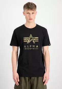 Футболка с принтом Camo Pp T Alpha Industries, черная