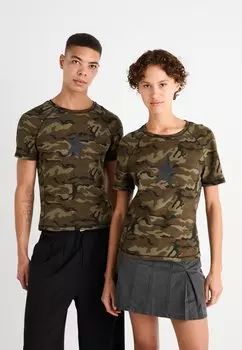 Футболка с принтом CAMO STARSTRUCK TEE UNISEX Jaded London, коричневый