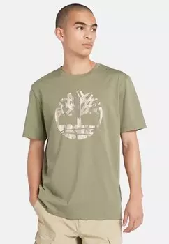 Футболка с принтом CAMO TREE LOGO SHORT SLEEVE Timberland, серый